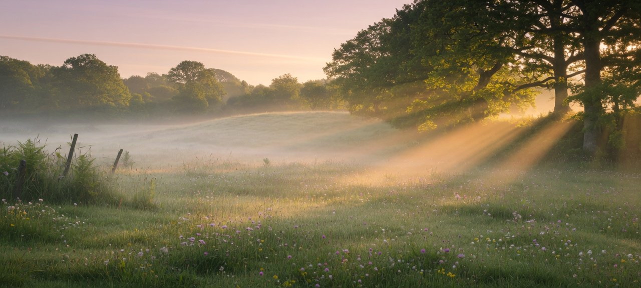 Soft morning light over the Essex countryside