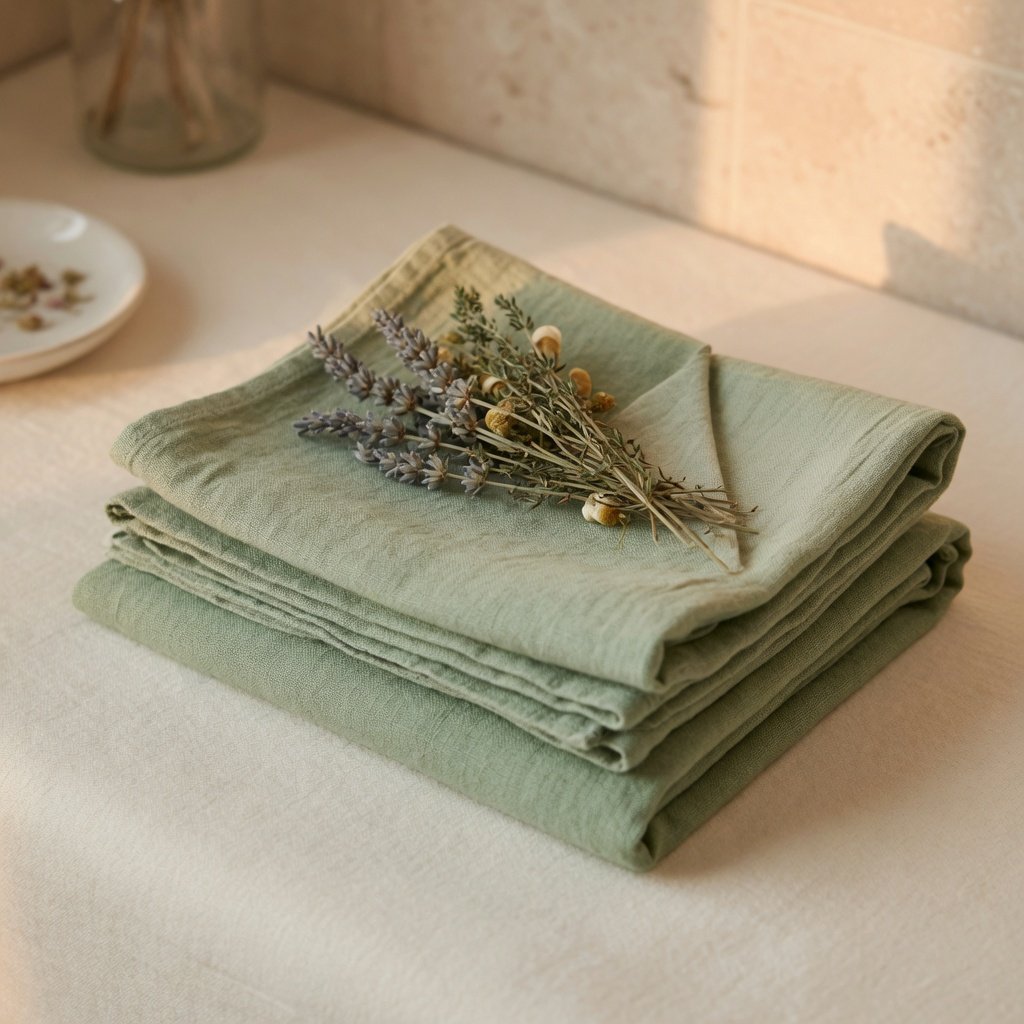 Fresh linen towels ready for treatment